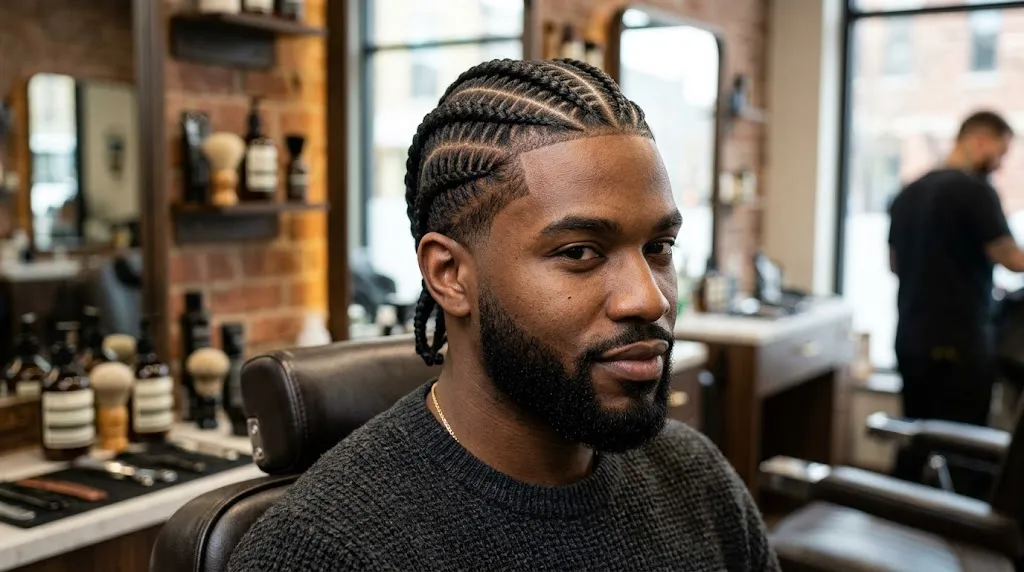 Split-Center Cornrow Pattern