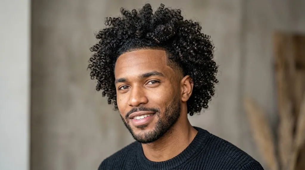 Temple Fade With Natural Curls
