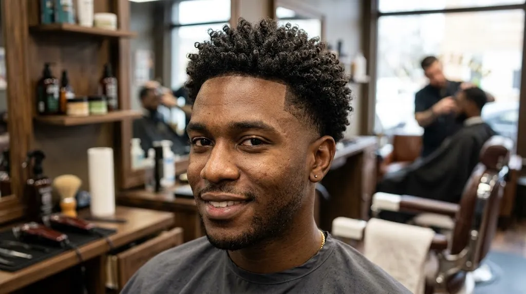 Low Fade Curls With Natural Lineup